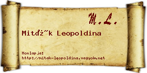 Miták Leopoldina névjegykártya